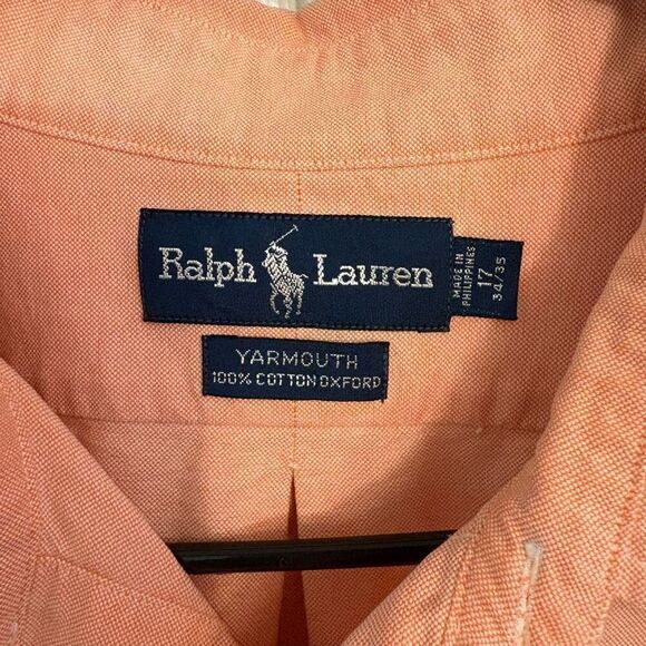 Vintage 90's Ralph Lauren Long Sleeve Yarmouth Oxford Casual Button Down 100% Co - Picture 4 of 6